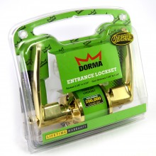 Dorma Entrance Cylindrical Lockset DL3 Hamberg Finishes US3 Standard Polished Brass